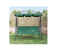 Balancelle de jardin avec auvent vert 198 cm tissu et acier 363331
