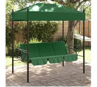 Balancelle de jardin avec auvent vert acier