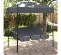 Vidaxl Balancelle De Jardin Avec Auvent Gris Foncé Acier