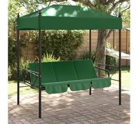 Balancelle de jardin avec auvent vert acier banc à bascule vidaXL