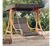 Balancelle de jardin avec toit et coussin en épicéa massif, autonome, résistante aux intempéries, avec rembourrage et coussin pour terrasse, balcon, véranda