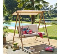 Balancelle de jardin BAROE Beige 2 places - Acier traité époxy, Texaline Hespéride