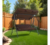 Balancelle de Jardin Café 170x110x153 cm Balançoire de Patio Jardin vidaXL