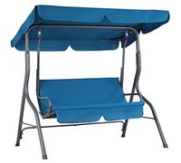 Balancelle de Jardin Hollywood Bleu 140x112x150 cm Balançoire Max 200kg Pare-Soleil Pieds antidérapants Jardin Terrasse