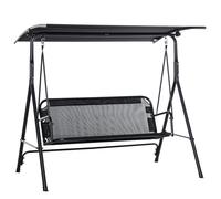 Balancelle de jardin - Outsunny - 2 places - toit inclinaison réglable - structure en acier - 172 x 110 x 155 cm - noir