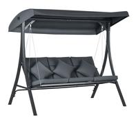 Balancelle de jardin Outsunny Acier 202x115x168cm Gris foncé