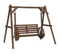 Balancelle de jardin Outsunny Bois de sapin 200x137x167cm Marron