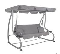 Springos® Balancelle De Jardin 3 Places Avec Dossier Inclinable, 193 X 163 Cm, Inclus 2 Coussins Et Porte-Gobelets Multicolore