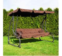 Balancelle de jardin - Springos - 4 places - Toit inclinable - Coussins inclus - Porte-gobelets