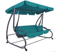 Balancelle de jardin - SPRINGOS - Venise (Hollywood) - 3 places - Toit réglable - Turquoise-vert
