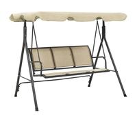 Balancelle de jardin - vidaXL - Anthracite et sable - Acier - 3 personnes - Auvent en polyester