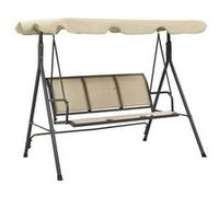 Balancelle de jardin - vidaXL - Anthracite et sable - Acier - 3 personnes - Auvent en polyester Beige G