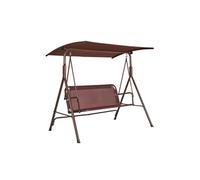 VEVOR Balancelle de terrasse pour 3 personnes, balançoire avec auvent réglable de porche, avec accoudoirs, tissu Teslin, cadre en acier allié pour balcon, cour, patio, jardin, bord de piscine, marron