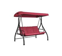 Balancelle de patio 3 places balançoire convertible avec auvent bordeaux