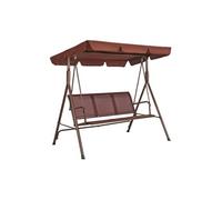 VEVOR Balancelle de terrasse 3 places, balançoire d'extérieur avec auvent réglable de porche, accoudoirs, tissu Teslin, cadre en acier allié pour balcon, cour, patio, jardin, bord de piscine, marron