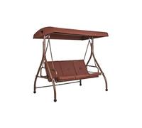 VEVOR Balancelle de terrasse 3 Places, balançoire Convertible avec auvent réglable de Porche extérieur, avec Coussin épais Amovible, Cadre en Acier allié, pour Balcon, Jardin, Bord de Piscine, Marron