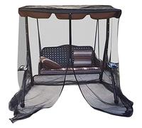 Balancelle d'extérieur avec moustiquaire et toit imperméable Noir 3 places 125 x 205 x 205 cm