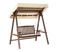 Balancelle d'Extérieur Moderne en Bois d'Epicéa avec Auvent Beige Caviola