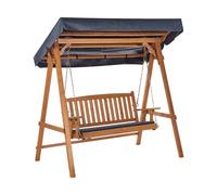 Balancelle d'Extérieur Moderne en Bois d'Epicéa avec Auvent Gris Foncé