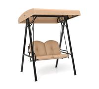 Balancelle D'extérieur Pour Jardin 121 X 145 X 176 Cm Confort Optimal Auvent Réglable Style Moderne En Polyester Marron Helloshop26 20_0018464 Multicolore