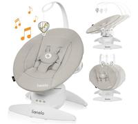 Balancelle electrique 360° LIONELO Iris -Léger - Transat - 12 mélodies - 3 modes - 5 vitesse - Jusqu’à 9 kg - Beige