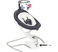 Babymoov Balancelle électrique bébé Swoon Motion Zinc – Assise 360°, 5 vitesses, 8 berceuses