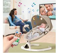 Balancelle électrique bébés, Transat bébé balançoire bébé, bascule d'intérieur avec 5 vitesses de balancement, musique et Bluetooth