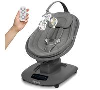 LIONELO BLOSSOM Berceuse Bébé Électrique jusqu'à 9 kg Transat Enfants Dossier Réglable Bercement Naturel 5 Vitesses Siège Ergonomique Télécommande Bluetooth, 5 Mélodies (PINK) (Pink) (Grey)