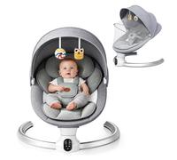 Balancelle électrique pour bébé avec application et télécommande, 5 angles de balancement et 3 réglages de minuterie, Bluetooth, balançoire portable pour nouveau-né avec alimentation USB, transat