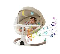 Balancelle Électrique pour Bébé avec Télécommande Bluetooth 5 Vitesses de Balançoire 3 Positions de Siège Minuteur à 3 Vitesses