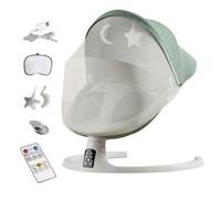 Balancelle électrique pour bébé - Berceau électrique pour nouveau-né - Bluetooth - Télécommande - Moustiquaire - 5 vitesses - Vert