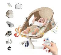 Balancelle Électrique pour Bébé de la Naissance à 24 Mois, 3 Positions D'assise, 5 Modes de Balançoire, Télécommande et Musique