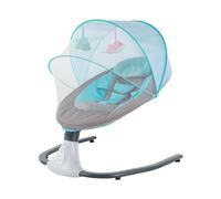 Balancelle électrique pour bébés de 0 à 18 mois, pliable, amovible et lavable, double contrôle, Bluetooth et USB, charge 18 kg (bleu)