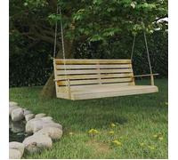 Balancelle en bois de pin - vidaXL - 155x65x60 cm - Bois de pin imprégné - Brun - Chaînes incluses - 320 kg capacité