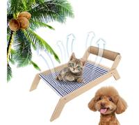 Balancelle en bois pour chat avec cadre surélevé - Lit surélevé et chaise longue | Mobilier multifonctionnel de style hamac pour chat pour chiot et se reposer, confortable pour un usage domestique et