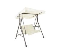 HOME DECO FACTORY - HDO0096 Balancelle Soria Beige 140 cm M1, Mobilier d'Extérieur, Assise Confortable, 146x160x109 cm, Hauteur Assise 54 cm, Déperlant, Traitement Époxy, Beige