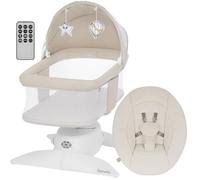 Balancelle et Nacelle Bébé Électrique LIONELO Vivi Set - 3 modes de balancement - Télécommande - 12 Mélodies - jusqu’à 9 kg - Beige