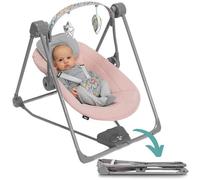 LIONELO Otto transat Bebe balancelle Bebe jusqu'à 9 kg, Jouets interactifs, Sons de la Nature, 5 Vitesses de bercement, Coussin pour la tête, Fonctionnement Silencieux (Pink) (Rose)