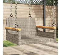Balancelle Gris résine tressée 63x62x40 cm siège extérieur terrasse Balcon Patio Jardin Durable Confortable résistance aux intempéries Design Moderne Stable