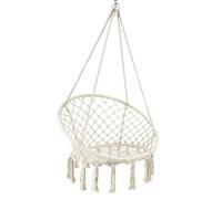 Home Deco Factory – Balancelle Macramé Bohème Terre inconnue 120 x 80 cm – Beige