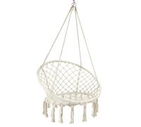 Home Deco Factory – Balancelle Macramé Bohème Terre inconnue 120 x 80 cm – Beige