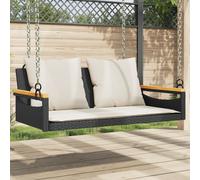 Vidaxl Balancelle Avec Coussins Noir 109x62x40 Cm Résine Tressée