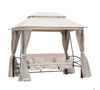 balancelle Outsunny Acier 256x172x248cm Beige