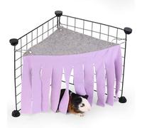 Balancelle pour animaux de compagnie avec pompons aux coins, maison cachée, accessoires pour cage, tente-niche pour hamster, lit pour cochon d’Inde, chinchilla, hérisson, rat, écureuil, furet nain