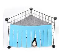 Balancelle pour animaux de compagnie avec pompons aux coins, maison cachée, accessoires pour cage, tente-niche pour hamster, lit pour cochon d’Inde, chinchilla, hérisson, rat, écureuil, furet nain