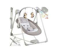Balancelle pour bébé pliable avec 5 vitesses et minuterie gris