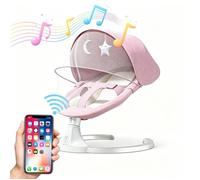 Balancelle pour bébé, Transat Balancelle Bébé Électrique avec Télécommande Bluetooth Musique, contrôle APP, 3 vitesses minuterie