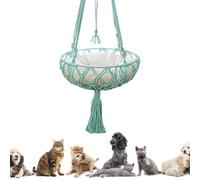 Balancelle pour chat tissée à la main - Hamac pour chat en macramé avec anneau intérieur en fer | Hamac de couchage en macramé pour chat | Lit suspendu d'intérieur pour mur, plafond, balcon