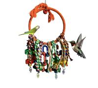 Balancelle pour Oiseaux | Balançoire Colorée en Anneau pour Perruches,Jeux Interactifs Exercice Grignotage Escalade pour Perruche Calopsitte Inséparable Canari