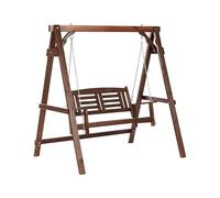 Balancelle Rustique Traditionnelle pour Jardin et Patio sur Pied en Bois Massif Foncé Nerito